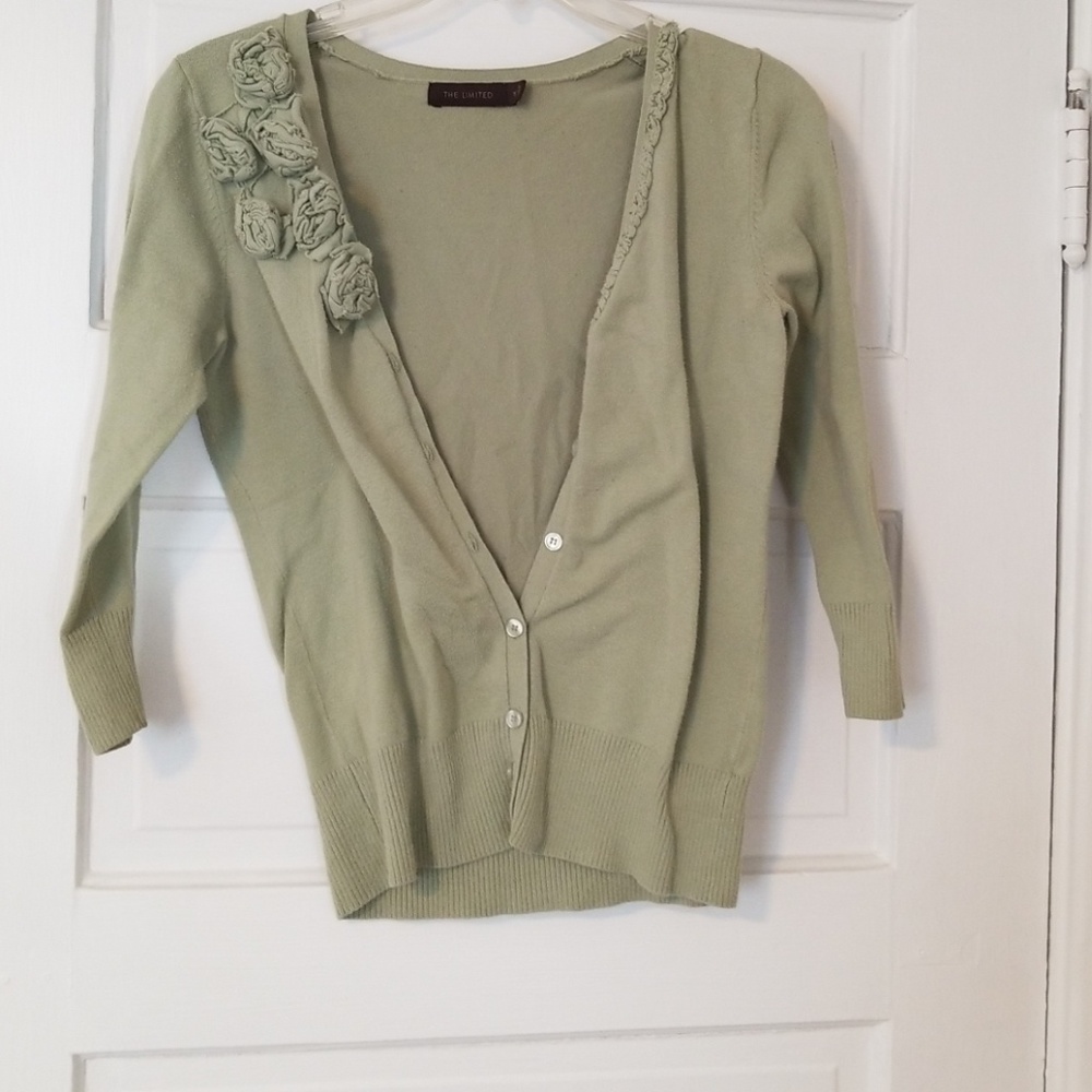 The Limited Green flower cardigan
